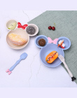 Pszenicy Włókna Cartoon Mouse Płyty Miska Piękne Kolorowe Środowiska Kid Sztućce Obiadowy Zestaw Dzieci Lunch Box Pojemnik Na Ży