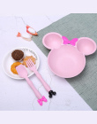 Pszenicy Włókna Cartoon Mouse Płyty Miska Piękne Kolorowe Środowiska Kid Sztućce Obiadowy Zestaw Dzieci Lunch Box Pojemnik Na Ży