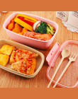 800 ml Zdrowe Materiał Lunch Box Dwuwarstwowa Słomy Pszenicy Pudełka Bento Mikrofalowa Obiadowy Pojemnik Do Przechowywania Żywno