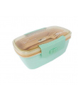 800 ml Zdrowe Materiał Lunch Box Dwuwarstwowa Słomy Pszenicy Pudełka Bento Mikrofalowa Obiadowy Pojemnik Do Przechowywania Żywno