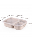 3 siatki Słomy Pszenicy Lunch Box Mikrofalowa Bento Box Jakości Zdrowotnej Naturalne Uczeń Przenośne Pudełko Do Przechowywania Ż