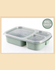 3 siatki Słomy Pszenicy Lunch Box Mikrofalowa Bento Box Jakości Zdrowotnej Naturalne Uczeń Przenośne Pudełko Do Przechowywania Ż