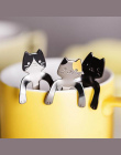 Śliczne Mini Cat Kawy Łyżeczka 304 Wiszące Uchwyt Miarka Łyżka Wielokrotnego Użytku Przenośne Stołowe Ze Stali Nierdzewnej Kuchn
