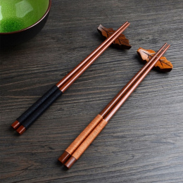Handmade Japoński Naturalne Kasztan Drewna Pałeczki Zestaw Wartość Prezent Sushi Chińskie jedzenie Krawat linii