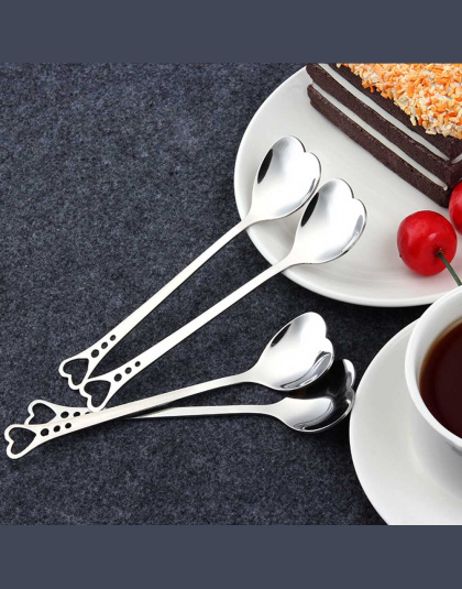 Nowy Kształt Serca Ze Stali Nierdzewnej Kawy Łyżka Deser Cukru Mieszanie Łyżką Lodów jogurt Miodu Łyżka Kuchnia Hot Prezent