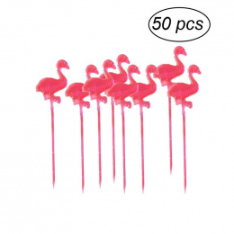 50 sztuk W Formie Bufetu Cupcake Owoców Widelec Deser Ciasto Sałatka Kije Flamingo Żywności Rozgrywki Koktajlowe Wykałaczka Szpi