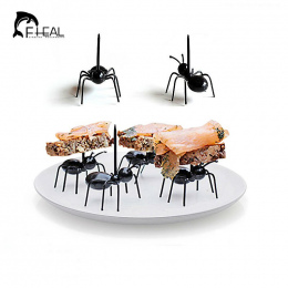 FHEAL 12 sztuk/zestaw Śliczne Mini Mrówka Owoców Deser Widelec Eco Friendly Plastikowe Proste Dekoracje Kitchen Bar Dzieci Stoło