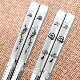 1 Para Koreański Pałeczki 304 Przeciwpoślizgowe Gospodarstwa Domowego Ze Stali Nierdzewnej Srebrny Żelaza Metalowe Chiński Japoń