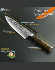 Nóż kuchenny Chef Noże 8 cal Japoński 440C 7CR17 Wysokiej Węgla Ze Stali Nierdzewnej Szlifowanie Laserowe Wzór Warzyw Nóż Santok