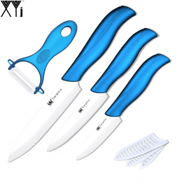 Nóż ceramiczny 3 "okrawki 4" narzędzie 5 "krojenie nóż z jednym niebieski uchwyt + biały balde obierak narzędzia kuchenne noże k