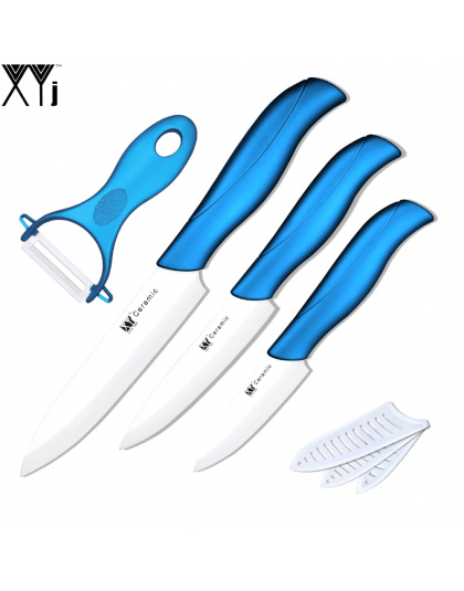 Nóż ceramiczny 3 "okrawki 4" narzędzie 5 "krojenie nóż z jednym niebieski uchwyt + biały balde obierak narzędzia kuchenne noże k