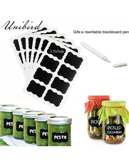 Unibird 32 sztuk/zestaw Tablica Etykiety z Białym Ciecz Chalk Kuchnia Przyprawy Słoiki Organizator Etykiet Wielokrotnego Zapisu 