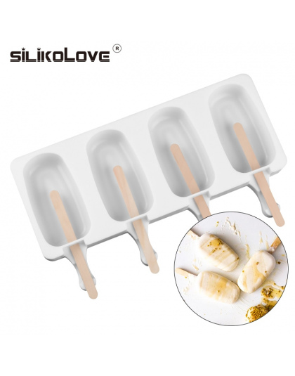Homemade Food Grade Silicone Ice Cream Formy 2 Rozmiar Lody na patyku Formy Zamrażarka lodów bar Formy Ekspres Z Loda kije