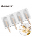 SILIKOLOVE 4 Wnęka Formy Silikonowe Ice Cream Formy Losowo Zamrażarka Bezpieczne Galaretki Pudding Podejmowania Ciasto Rury Taca