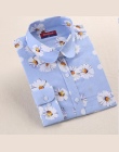 Dioufond Druku damska Długi Rękaw Bluzka Koszule Szminka Kwiatowy Panie Bluzki Bawełniane Moda Blusas Plus Size 5XL Koszule Dams