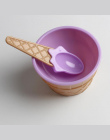 Piękny zestaw miska lodów z łyżką wspaniałe prezent Dla Dzieci miłość Deser lody miski lodów puchar Sześciu kolory
