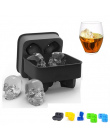 UARTER DIY 4-Jamy 3D Silikon Lody Mold Maker Tray Party Spooky Bar Czaszki Narzędzia Kostki Lodu Formy whisky Cocktail Ice Ball