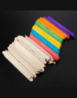 50 sztuk DIY Art Craft Naturalne Drewniane Płaskie Ice Lolly Popsicle Sticks Cream Bar 11x0.9 cm Dla Dzieci rękodzieło