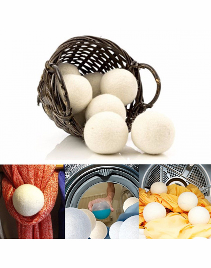 6 sztuk/paczka Prania Czyste Piłka Wielokrotnego Użytku Natural Organic Prania Tkaniny Zmiękczania Ball Premium Organic Wełny Su