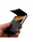 Aluminium Przypadku Papierosów Cigar Tobacco Holder Kieszonkowy Box Pojemnik Ze Stali Nierdzewnej PU Przypadku Kart Palenia Akce
