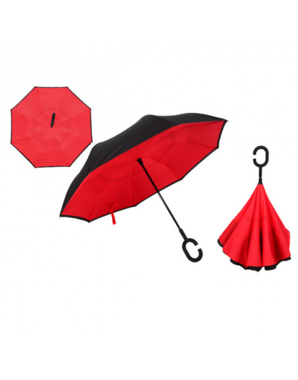 Yesello Składane Odwrotnej Parasol Podwójna Warstwa Odwrócony Wiatroszczelna Deszcz Samochodu Parasole Dla Kobiet
