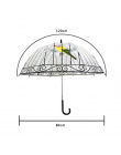 Yesello 1 SZTUK Plastikowe EVA Przezroczyste Deszczowe Parasole Ładny Ptak Klatka Parasol Z Długim uchwytem Wyczyść Bubble Paras