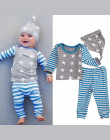 Jesień Zima Dla Dzieci Odzież Ustaw Newborn Baby Girl Boy Ubrania W Paski Z Długim Rękawem Topy + Spodnie Kapelusz 3 sztuk Outfi