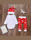 Zima odzież niemowlęca Romper długim rękawem o-neck Topy + Spodnie stroje świąteczne Deer Stroje Cartoon Zestaw Chłopiec Dziewcz