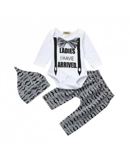 MUQGEW 2018 Baby boy ubrania bebe chłopcy odzież zestaw 3 sztuk Maluch Boys Baby Niemowląt List Ubrania Zestaw Romper + spodnie 