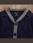 2 sztuk!! Newborn Baby Boy Ubrania Gentleman Bow Cardigans Bluza Płaszcz + Długi Rękaw Romper Kombinezon Outfits Ubrania 0-18 M