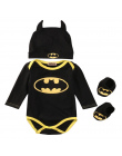 Pudcoco Hot sprzedam Newborn Baby Boy Ubrania Batman Bawełna Romper + Buty + Hat 3 Sztuk Zestaw Outfits Odzież Bebes zestaw