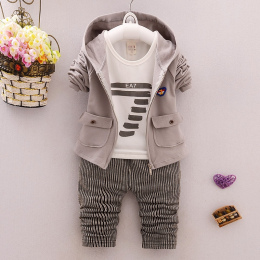 BibiCola maluch Ubrania Baby Boy Odzież zestaw Sportowe Garnitury moda Z Kapturem + T koszula + Spodnie 3 sztuk Chłopców dres Ze