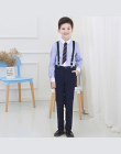 Wysokiej Jakości dzieci odzież ustaw chłopcy garnitur ubrania mundurek szkolny uczeń kostium biała koszula spodnie nastolatek pa