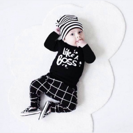 Nowy baby boy ubrania litery drukowane długie rękawy t koszula + spodnie niemowląt 2 sztuk zestaw newborn baby chłopcy ubrania z