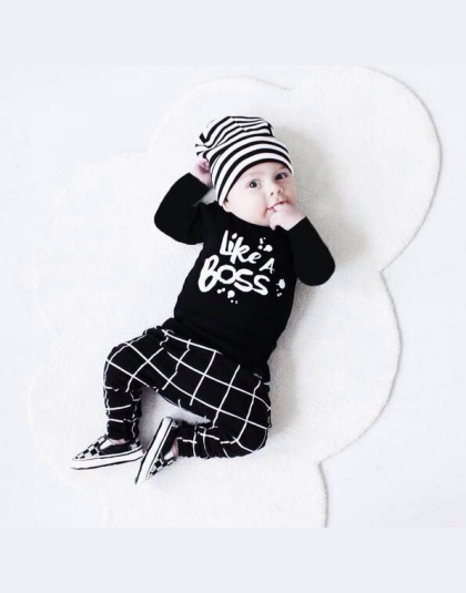 Nowy baby boy ubrania litery drukowane długie rękawy t koszula + spodnie niemowląt 2 sztuk zestaw newborn baby chłopcy ubrania z