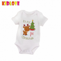 KIDLOVE Christmas Baby Romper Newborn Chłopcy Dziewczyny Cartoon Jelenia Mój Pierwszy JumpsuitER0 Xmas Drzewa Boże Narodzenie Li