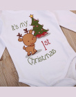 KIDLOVE Christmas Baby Romper Newborn Chłopcy Dziewczyny Cartoon Jelenia Mój Pierwszy JumpsuitER0 Xmas Drzewa Boże Narodzenie Li