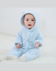 Wiosna Jesień Ubrania Dla Dzieci Flanela Baby Boy Ubrania Kreskówki Zwierząt 3D Niedźwiedź Ucha Romper Kombinezon Ciepły Noworod
