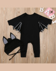 Halloween Noworodków odzież Boys Baby Malucha Dziewczyny Halloween Bat Cosplay Kostium Z Długim Rękawem Romper Kapelusz Stroje Z
