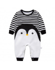 2018 Wiosna Jesień długi rękaw bawełna Romper ubrania dla dzieci ubrania dla dzieci kreskówki Pingwina dziecko zwierząt dziewczy