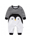 2018 Wiosna Jesień długi rękaw bawełna Romper ubrania dla dzieci ubrania dla dzieci kreskówki Pingwina dziecko zwierząt dziewczy