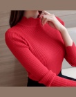 2018 Korean Fashion Kobiety Swetry i Swetry Sueter Mujer Potargane Rękawem Stałe Golfem Szczupła Sexy Elastyczna Kobiet Topy