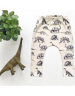 2018 Dziecko Legginsy Jesień Dinozaurów na Krem Bawełny Organicznej Dziecko Legginsy Spodnie Dzieci Harem spodnie Baby Boy Ubran