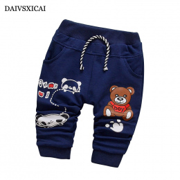 Daivsxicai Spodnie Bawełna Chłopiec Moda Cute Cartoon Niedźwiedź Dziecko Odzież Spodnie Dziecko Cały Mecz Spodnie Dla Chłopców D