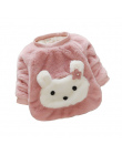 2018 Zima dziecko Dziewczyny Cartoon królik Sweter Kurtka noworodka Bawełna Kaszmiru Aksamit Gruby Płaszcz Dzieci ciepłe swetry 