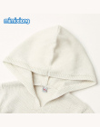 Słodkie Niedźwiedź Sweter Dla Chłopiec Z Kapturem Z Długim Rękawem Newborn Baby Swetry Biały Dzianiny Niemowląt Dziewczyny Dzian