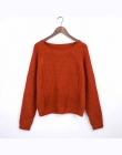 Jesień zima kobiety swetry i pulowery koreański styl z długim rękawem casual crop sweter szczupła stałe dzianiny swetry sweter m
