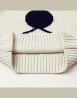 Słodkie Niedźwiedź Sweter Dla Chłopiec Newborn Baby Swetry Z Kapturem Z Długim Rękawem Biały Dzianiny Dla Niemowląt Dziewczyny D