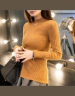 Nowy 2018 Moda Wiosna Kobiety sweter wysokiej elastyczna Stałe Dziane Swetry sweter Z Golfem kobiet szczupła sexy mocno Odbija S