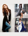 Nowy Europy Kobiet Cienki Sweterek Kimono Długi Rękaw Luźna Asymetryczna Hem Długi Sweter Kobiet Outerwear darmowe Rozmiar Czarn